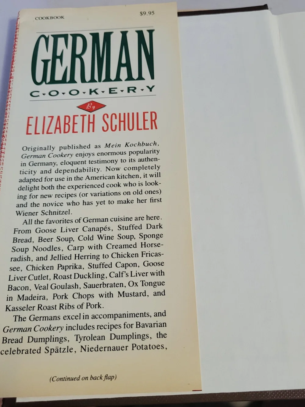 Source Unknown German Cookery by Elizabeth Schuler - Yellow, Green, Red, Black